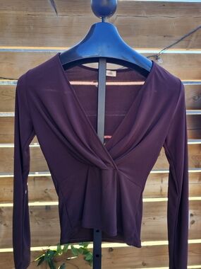 MISTYROSE Twist-Front Long Sleeve Top - Dark Brown